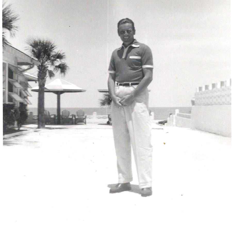 Bob Flock, relaxing at Daytona Beach